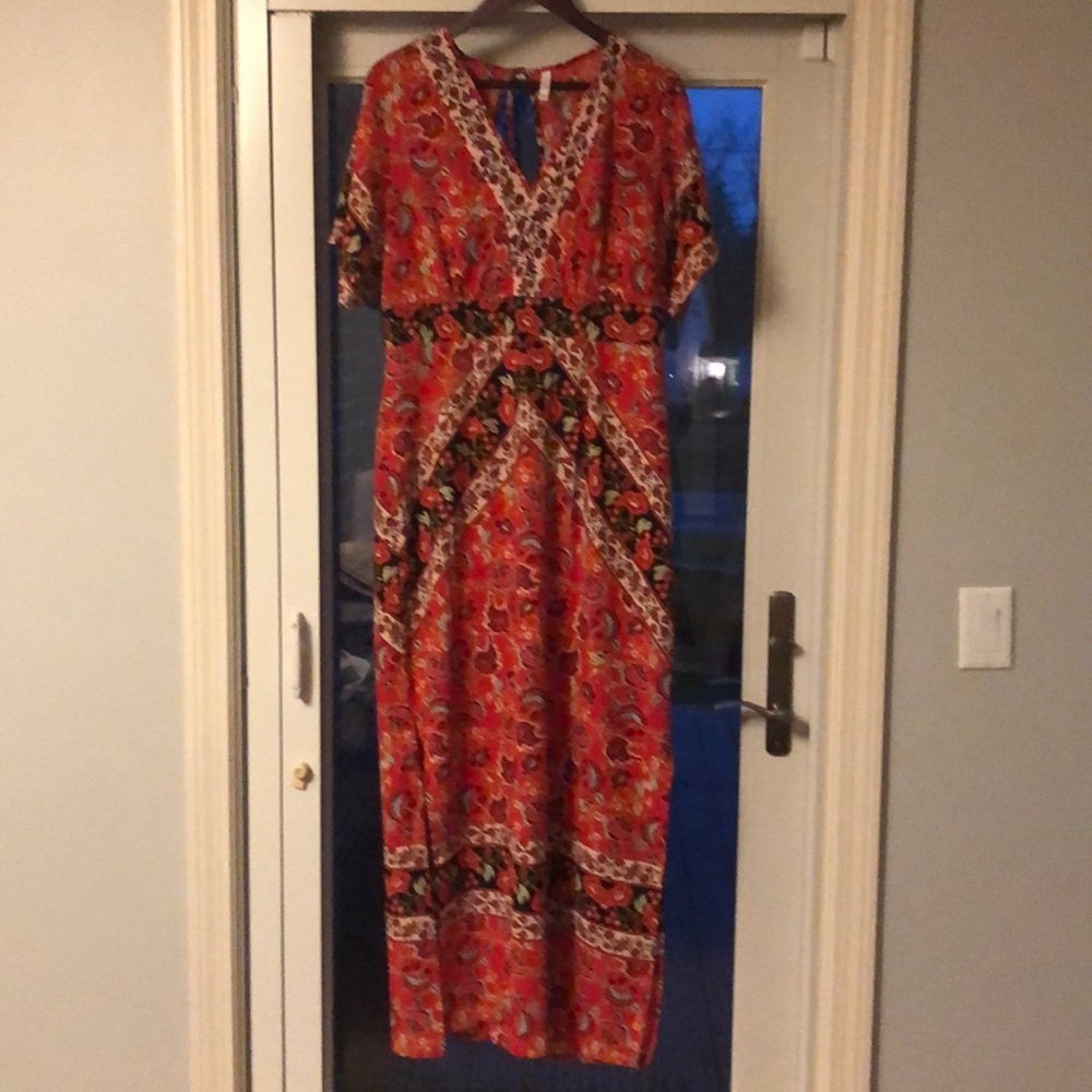 Xhilaration Red/Orange Flowered Dress